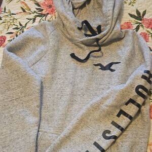 Hollister Light Gray Hoodie with Logo
